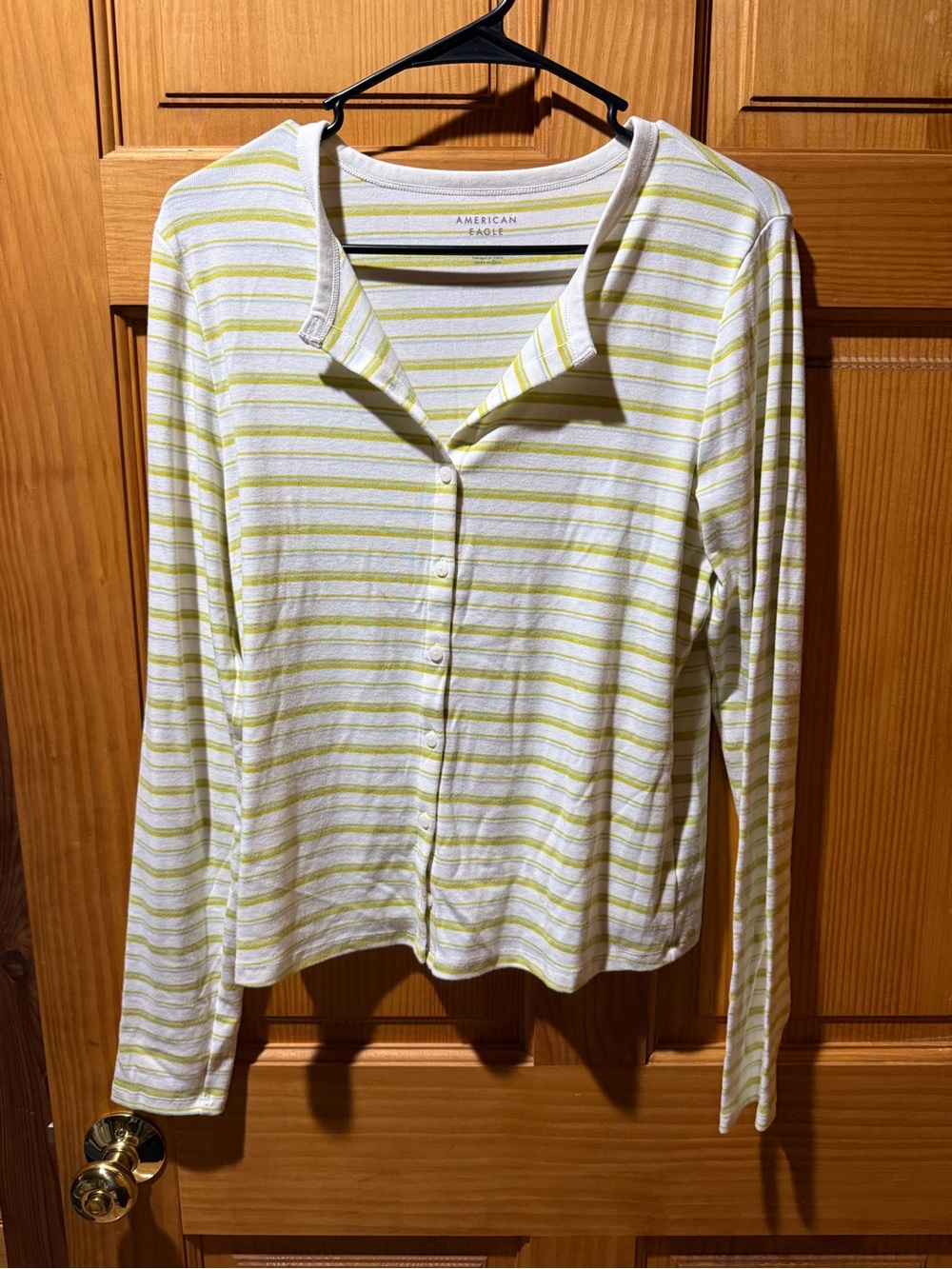 American eagle striped button up long sleeve
